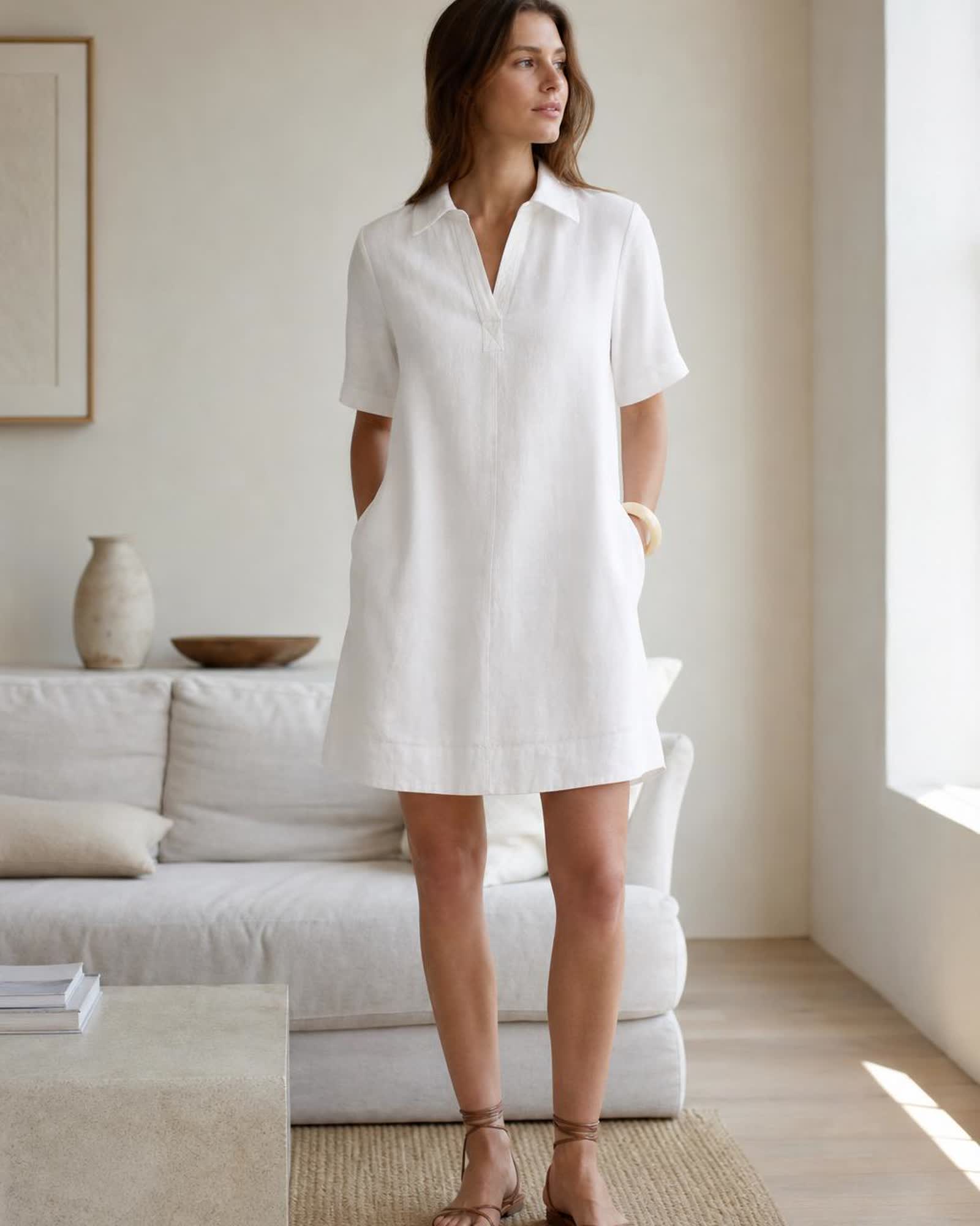 The European Linen Mini Dress